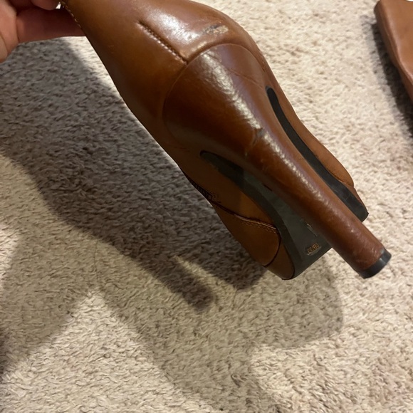 Jessica Simpson Brown Khalan Leather Platform Heel Knee-High Boots size 9B - Picture 11 of 13